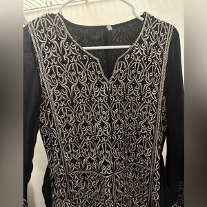 Black and gold beaded kaftan/thobe/abaya